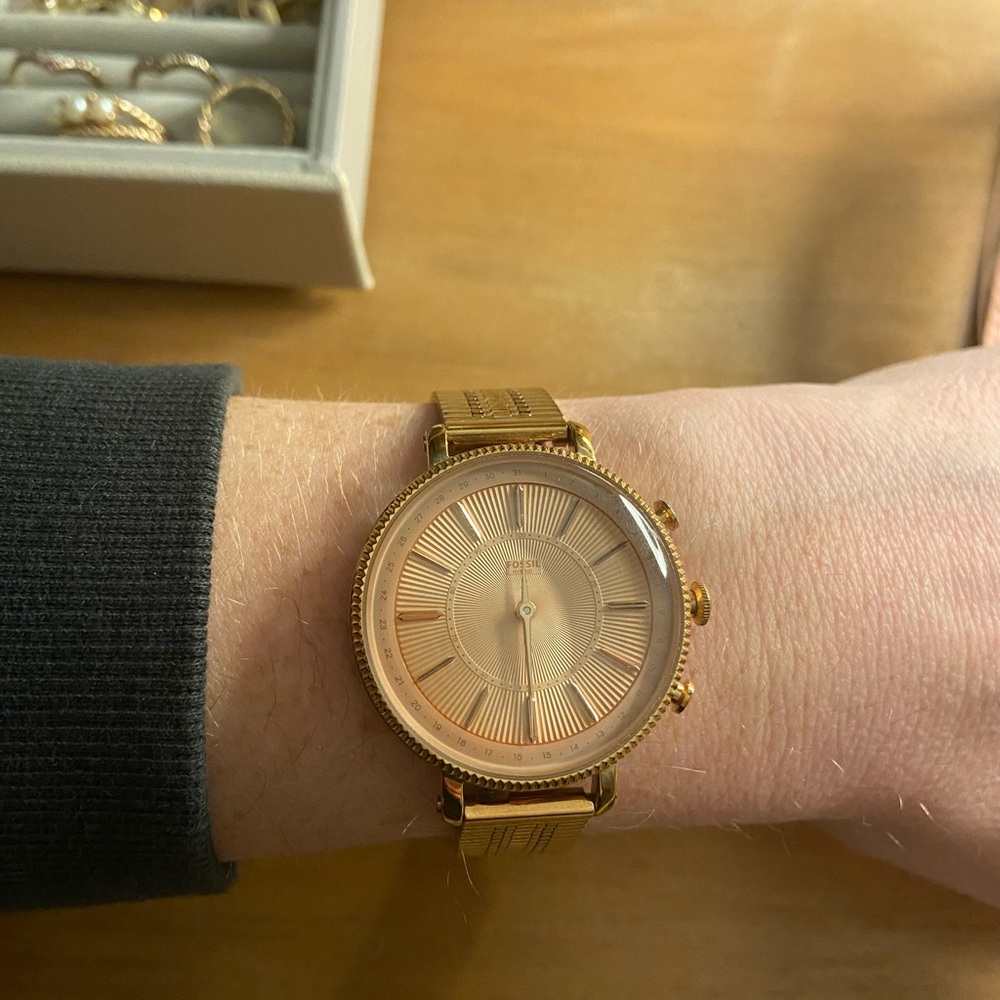 Fossil Rose Gold Mesh Strap Smart Watch - Picture 3 of 5